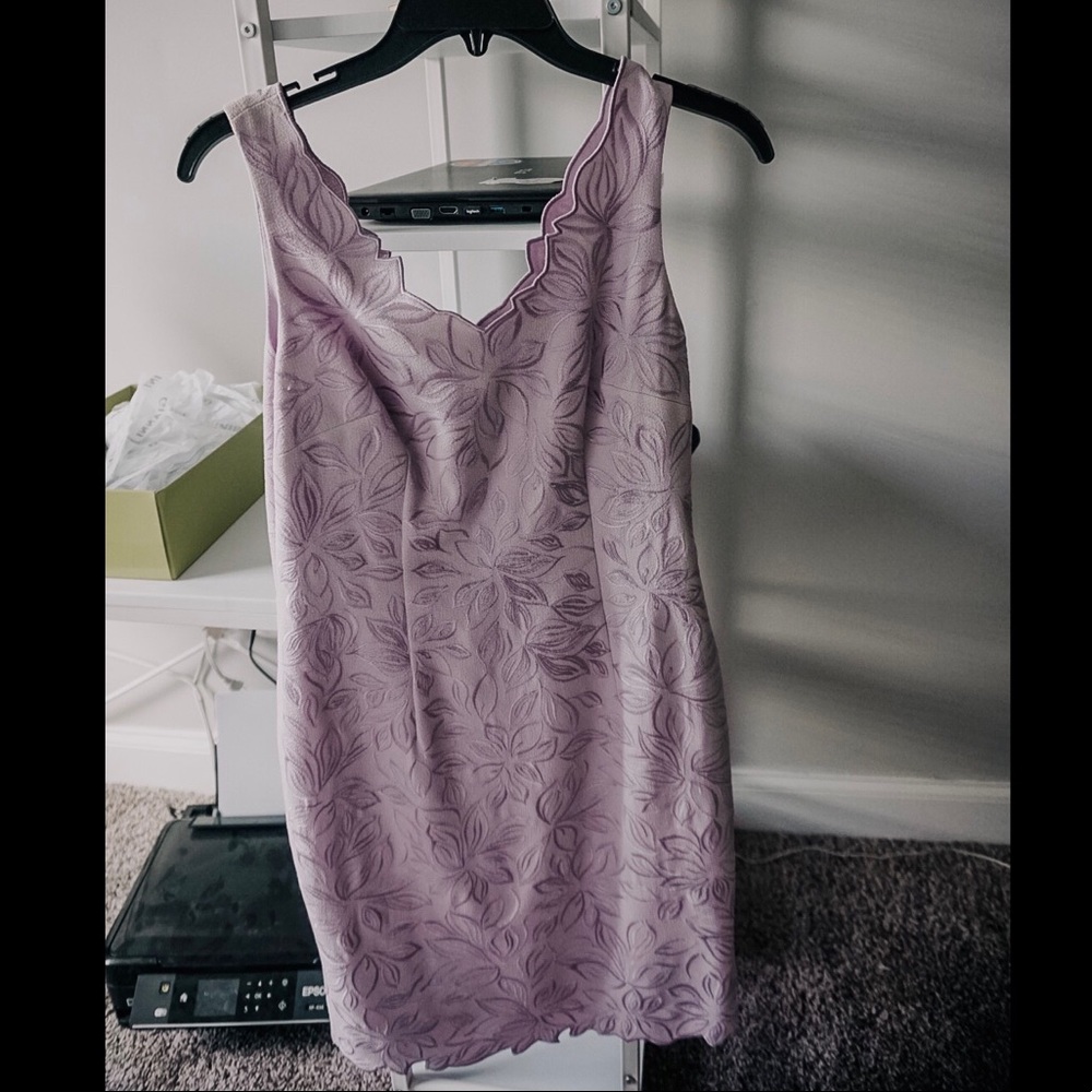 scalloped lavender dress